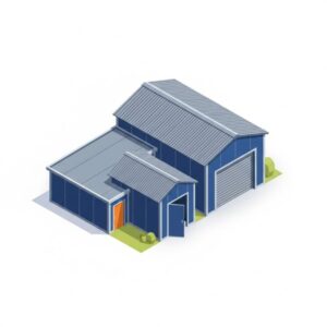 Изометрическая иллюстрация металлоконструкций для торговых павильонов от ТСК СтальСтрой, Юг России.