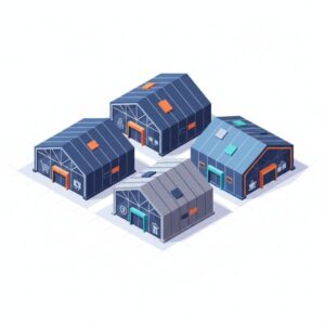 Изометрическая иллюстрация металлоконструкций для торговых павильонов, Юг России, от ТСК СтальСтрой.